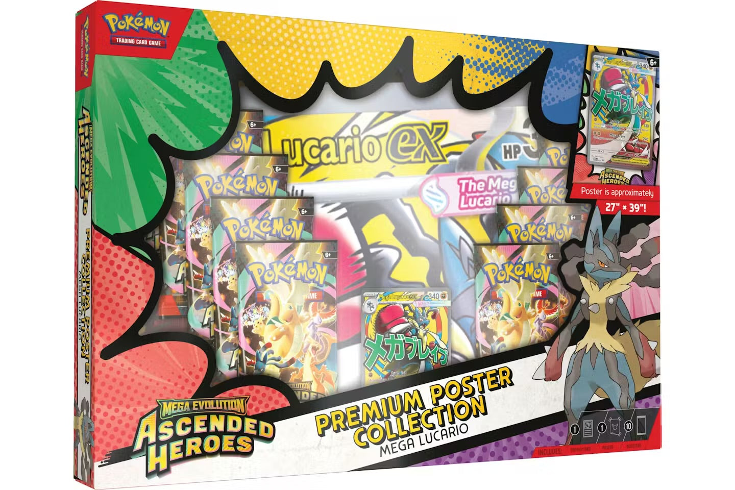 2026 Pokémon Mega Evolution Ascended Heroes Mega Lucario Premium Poster Collection