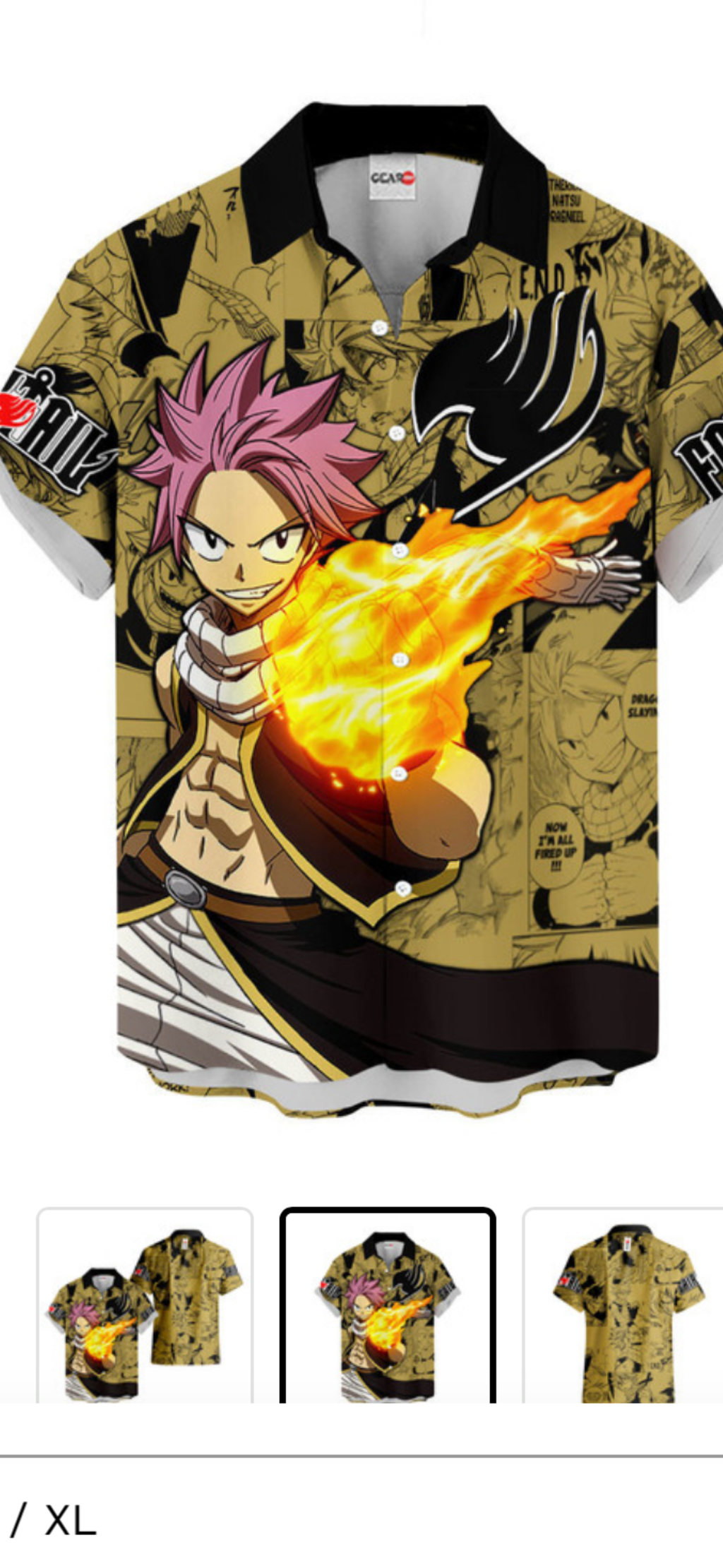 Natsu Dragneel XL Shirt